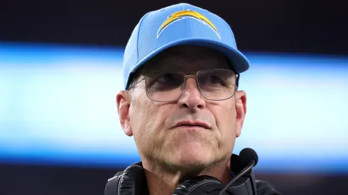 Head coach Jim Harbaugh of the Los Angeles Chargers during a game against the Arizona Cardinals
