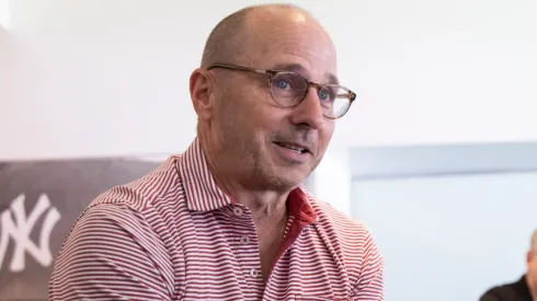 General Manager of the New York Yankees, Brian Cashman speaks to guests at the 2024 “Give a Hoot” event a fundraiser for the Taylor Hooton Foundation hosted by the NY Yankees at Yankee Stadium on August 11, 2024 in New York City.