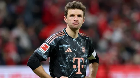 Thomas Mueller of Bayern Munich looks dejected after defeat to 1.FSV Mainz 05.
