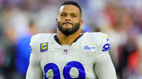 Los Angeles Rams defensive tackle Aaron Donald (99) after an NFL, American Football Herren, USA game between the Los Angeles Rams and the Arizona Cardinals on November 26, 2023, at State Farm Stadium in Glendale, AZ.
