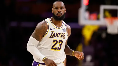 LeBron James #23 of the Los Angeles Lakers at Crypto.com Arena.
