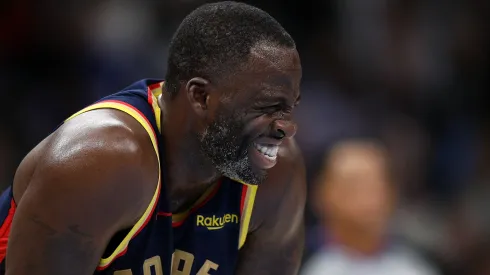 Draymond Green #23 of the Golden State Warriors reacts during the second half against the Memphis Grizzlies at FedExForum.
