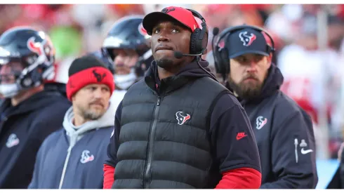 Houston Texans head coach DeMeco Ryans in the fourth quarter of an NFL, American Football Herren, USA game between the Houston Texans and Kansas City Chiefs on December 21, 2024 at GEHA Field at Arrowhead Stadium in Kansas City, MO.
