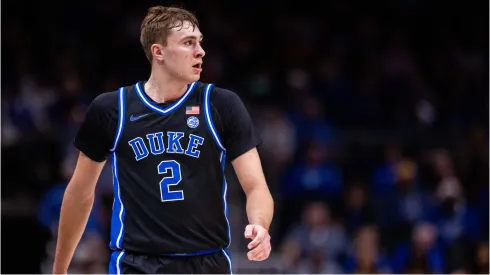  Duke Blue Devils guard Cooper Flagg (2) crashes the boards on a free throw attempt during the NCAA Basketball game between the Seattle Redhawks and the Duke Blue Devils at Cameron Indoor Stadium in Durham, North Carolina. Greg Atkins CSM
