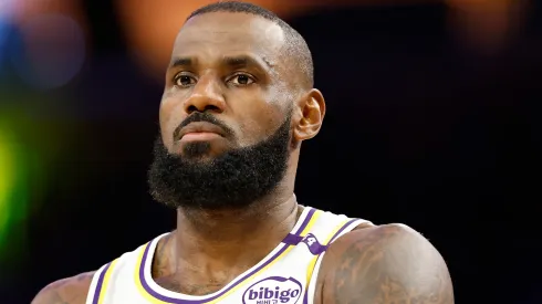 LeBron James #23 of the Los Angeles Lakers at Crypto.com Arena.
