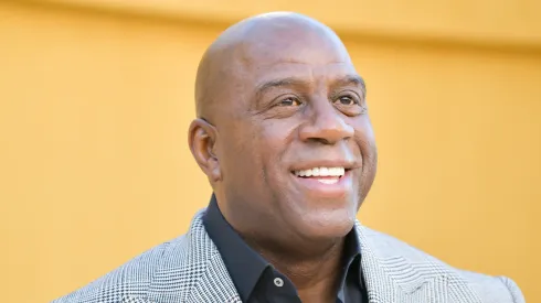 Magic Johnson attends the Los Angeles premiere of Apple's "They Call Me Magic"