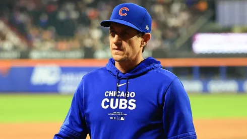 Craig Counsell is coming off the field after a pitching change during the eighth inning of a baseball game against the New York Mets in 2024.
