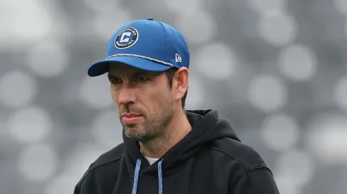 Head coach Shane Steichen of the Indianapolis Colts looks on before the game against the New York Giants at MetLife Stadium on December 29, 2024 in East Rutherford, New Jersey.