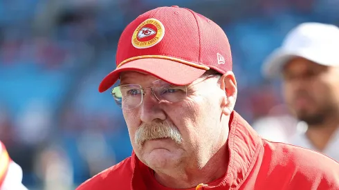 Kansas City Chiefs head coach Andy Reid during an NFL, American Football Herren, USA football game between the Kansas City Chiefs and the Carolina Panthers on November 24, 2024 at Bank of America Stadium in Charlotte, N.C.