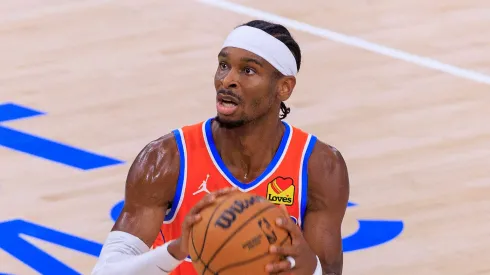 Shai Gilgeous-Alexander 2 of the Oklahoma City Thunder during their regular season NBA