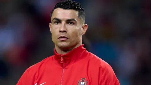 Cristiano Ronaldo looks on before the UEFA Nations League match between Portugal and Poland.
