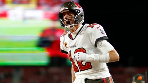 Tom Brady #12 of the Tampa Bay Buccaneers warms up prior to a game against the Dallas Cowboys in the NFC Wild Card playoff game at Raymond James Stadium on January 16, 2023.
