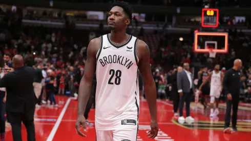 Dorian Finney-Smith (28) walks back to the locker room after a NBA between the Brooklyn Nets and the Chicago Bulls.
