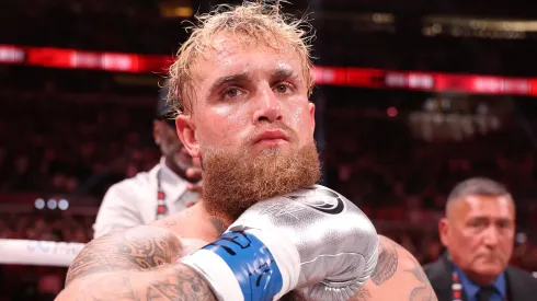 Jake Paul is introduced before his fight against Mike Tyson fight during LIVE On Netflix: Jake Paul vs. Mike Tyson at AT&T Stadium on November 15, 2024 in Arlington, Texas. 
