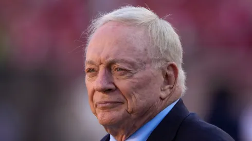 Dallas Cowboys owner Jerry Jones is seen prior to a game against the San Francisco 49ers at Levi's Stadium on October 08, 2023 in Santa Clara, California.
