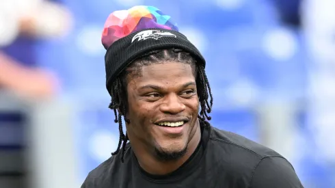 Lamar Jackson quarterback of the Baltimore Ravens
