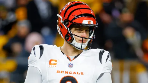 Joe Burrow #9 of the Cincinnati Bengals looks on before a game against the Pittsburgh Steelers at Acrisure Stadium on January 04, 2025 in Pittsburgh, Pennsylvania.
