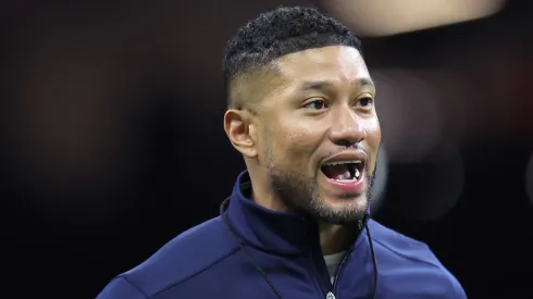 Head coach Marcus Freeman of the Notre Dame Fighting Irish is seen during warmups prior to the 91st Allstate Sugar Bowl against the Georgia Bulldogs at Caesars Superdome on January 02, 2025 in New Orleans, Louisiana.
