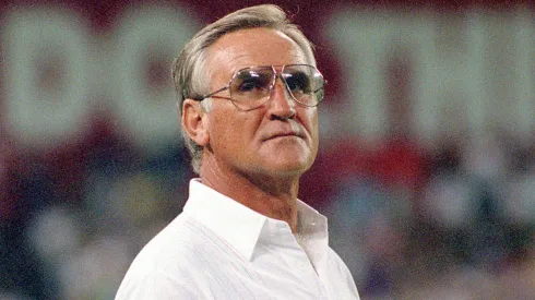 Miami Dolphins head coach Don Shula during the preseason game against the Washington Redskins at RFK Stadium on Friday, August 25, 1989.
