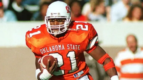 Barry Sanders playing for Oklahoma State.
