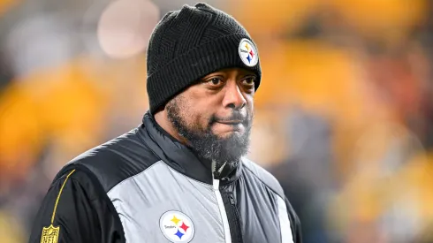 Head coach Mike Tomlin of the Pittsburgh Steelers looks on before a game against the Cincinnati Bengals at Acrisure Stadium on January 04, 2025 in Pittsburgh, Pennsylvania. 
