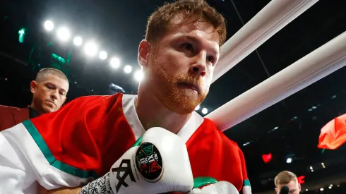 Reigning Super Middleweight Champion Canelo Alvarez enters the ring prior to defending his title against Gennadiy Golovkin at T-Mobile Arena on September 17, 2022 in Las Vegas, Nevada.