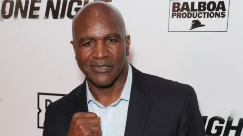 Evander Holyfield attends Premiere Of "One Night: Joshua Vs. Ruiz" at Writers Guild Theater on November 21, 2019 in Beverly Hills, California. 
