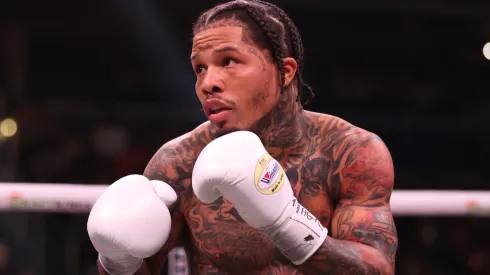  Gervonta Davis punches Hector Luis Garcia in their WBA World Lightweight Championship bout at Capital One Arena on January 7, 2023 in Washington, DC. 
