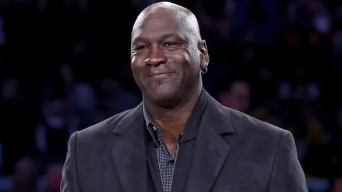 Michael Jordan takes part in a ceremony honoring the 2020 NBA All-Star game during a break in play as Team LeBron take on Team Giannis in the fourth quarter during the NBA All-Star game in 2019.