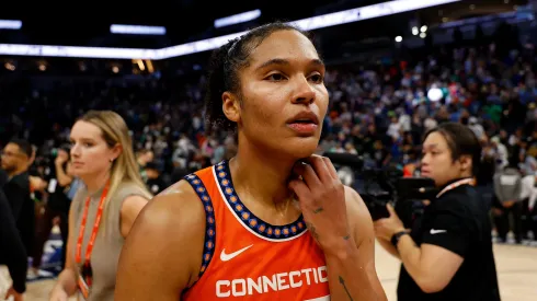 Connecticut Sun star Alyssa Thomas during the WNBA playoffs
