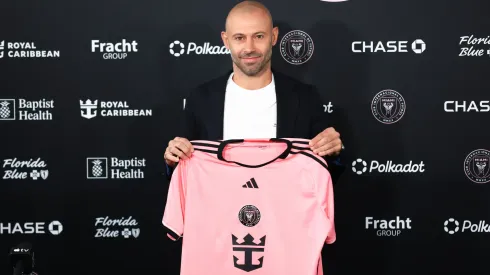 Head coach Javier Mascherano of Inter Miami poses for a photo during an introductory press conference at Chase Stadium on December 03, 2024 in Fort Lauderdale, Florida.