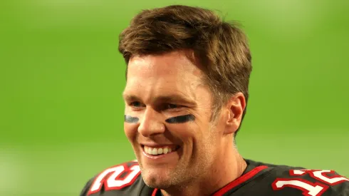 Tom Brady #12 of the Tampa Bay Buccaneers looks on prior to facing the Los Angeles Rams at Raymond James Stadium on November 23, 2020 in Tampa, Florida.