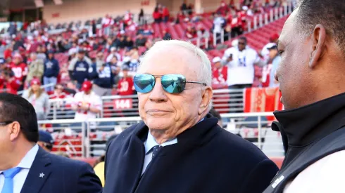 Dallas Cowboys owner Jerry Jones looks on prior to a game against the San Francisco 49ers