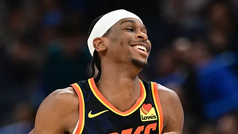 Shai Gilgeous-Alexander #2 of the Oklahoma City Thunder smiles during the second half against the Sacramento Kings