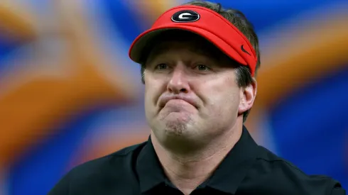 Head coach Kirby Smart of the Georgia Bulldogs walks onto the field prior to the Allstate Sugar Bowl against the Baylor Bears at Mercedes Benz Superdome on January 01, 2020 in New Orleans, Louisiana.