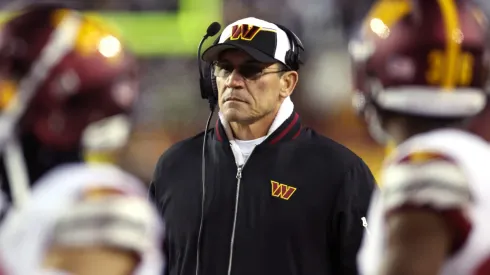 Washington Commanders head coach Ron Rivera looks on during the second quarter against the Dallas Cowboys at FedExField on January 07, 2024.