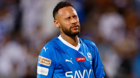 Neymar of Al Hilal reacts after missing a penalty