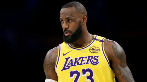 LeBron James #23 of the Los Angeles Lakers during a 117-108 Lakers win over the Miami Heat at Crypto.com Arena.