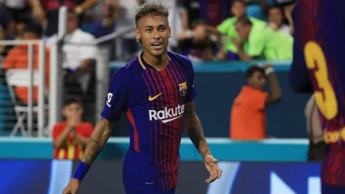 Neymar #11 of Barcelona reacts in the second half against Real Madrid during their International Champions Cup 2017 match at Hard Rock Stadium on July 29, 2017 in Miami Gardens, Florida.