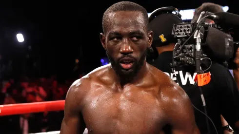 WBO champion Terence Crawford walks in the ring after defeating Shawn Porter in a welterweight title fight at Michelob ULTRA Arena on November 20, 2021 in Las Vegas, Nevada. Crawford retained his title with a 10th-round TKO.