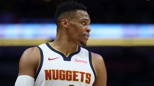 Russell Westbrook #4 of the Denver Nuggets in action against the New Orleans Pelicans.