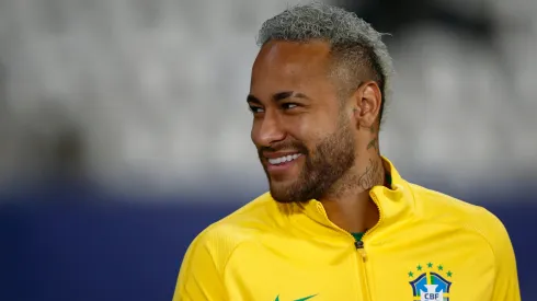 Neymar Jr. of Brazil smiles before a semi-final match of Copa America Brazil 2021 between Brazil and Peru.