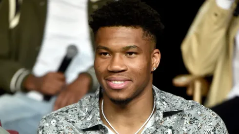 Giannis Antetokounmpo attends the Rise press junket at The Hollywood Roosevelt in Los Angeles, California on June 21, 2022.