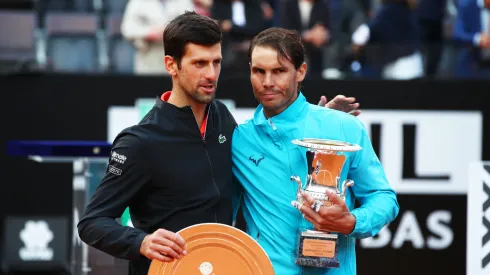 Novak Djokovic and Rafael Nadal at the Italian Open in 2019