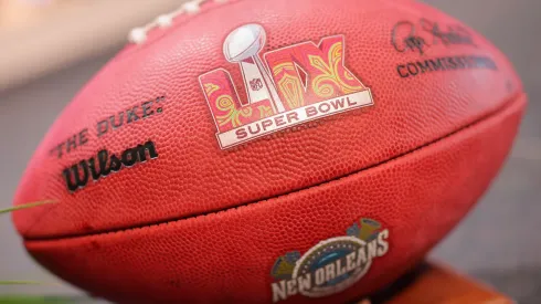 Super Bowl LIX merchandise seen at Mardi Gras World on October 15, 2024 in New Orleans, Louisiana.