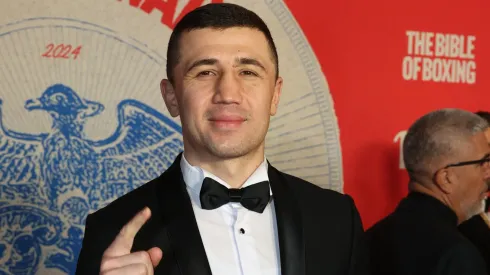 Israil Madrimov arrives prior to the RING Magazine Awards at Old Royal Naval College on January 11, 2025 in London, England.