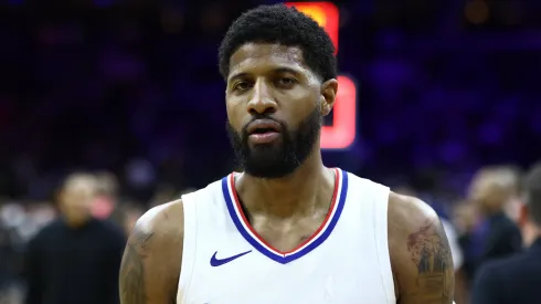 Paul George LA Clippers looks on after a game against the Philadelphia 76ers at the Wells Fargo Center on March 27, 2024 in Philadelphia, Pennsylvania.