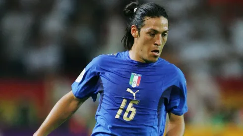 Mauro Camoranesi of Italy in action during the FIFA World Cup Germany 2006 Semi-final match between Germany and Italy.