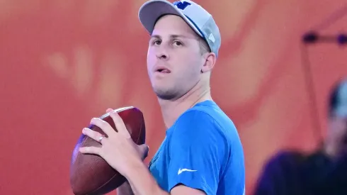 Jared Goff #16 of the Detroit Lions competes during the 2025 NFL Pro Bowl Games at Nicholson Fieldhouse on the UCF Campus on January 30, 2025 in Orlando, Florida.