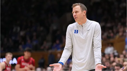 Head coach Jon Scheyer of the Duke Blue Devils